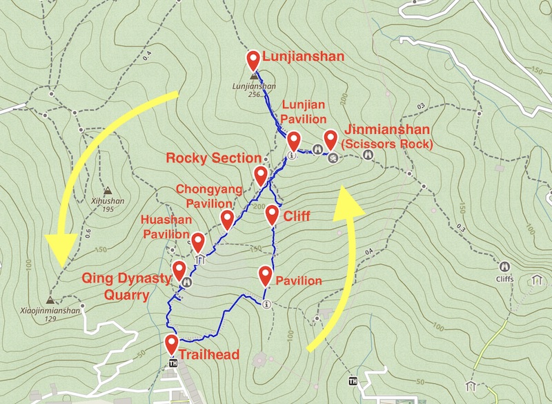 Jinmian Mountain: A Beginner-Friendly Rock Climbing Trail in Taipei 3 Map of Jinmian Mountain