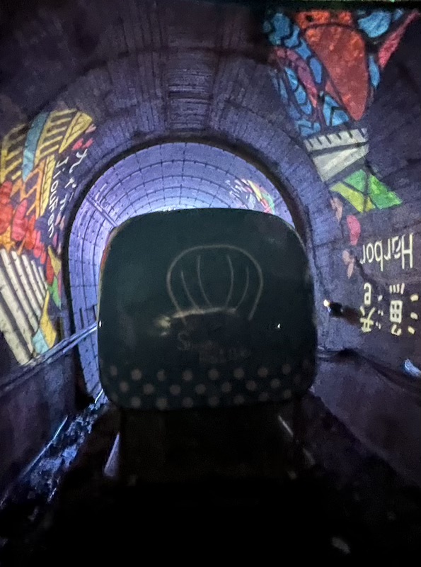 tunnel with projection of nearby attractions