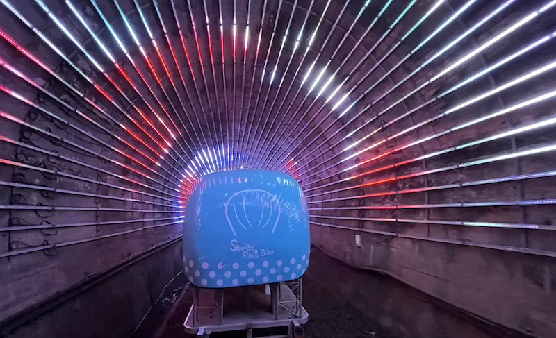 tunnel with LED lights