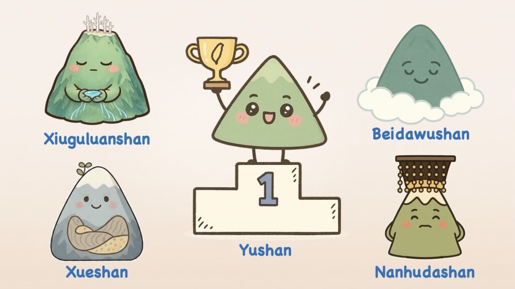 Unlocking Taiwan’s 100 Peaks (Baiyue): Local Classifications, Nicknames & Inside Jokes 3 Five Greats (五嶽)