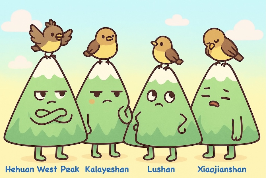 Unlocking Taiwan’s 100 Peaks (Baiyue): Local Classifications, Nicknames & Inside Jokes 8 Four Birds