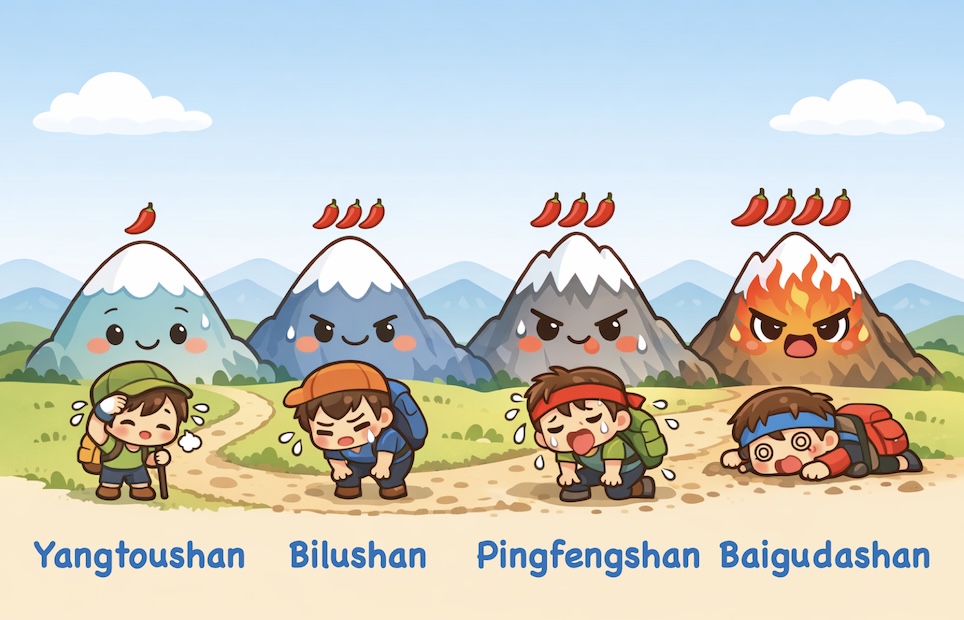 Unlocking Taiwan’s 100 Peaks (Baiyue): Local Classifications, Nicknames & Inside Jokes 9 Four Spicy