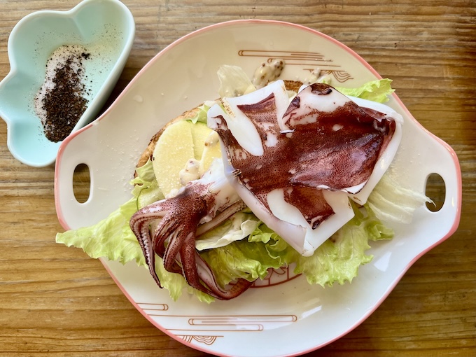 Neritic Squid rice pancake