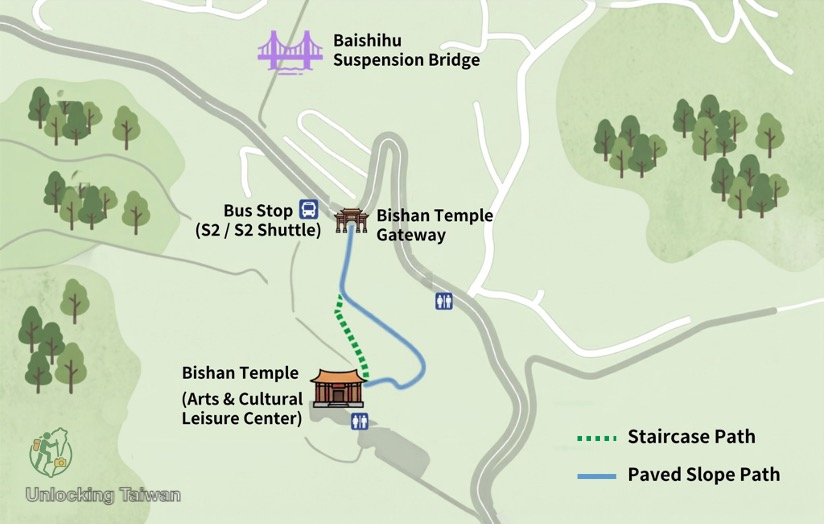 Bishan Temple (碧山巖): A Local Mountain Temple with Coffee & Taipei 101 Views 38 Bishan Temple map